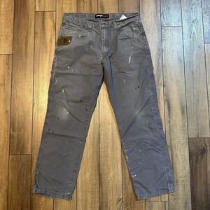 Wrangler Riggs Baggy Carpenter Jeans Men's 36 x‎ 32 Gray Distressed Workwear
